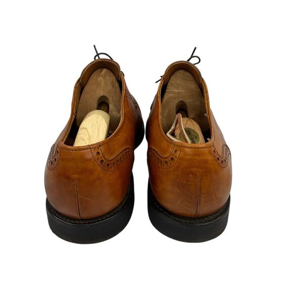 ALLEN EDMONDS Benton Cognac Leather Cap Toe Oxfords Shoes Vibram Sole Sz 10